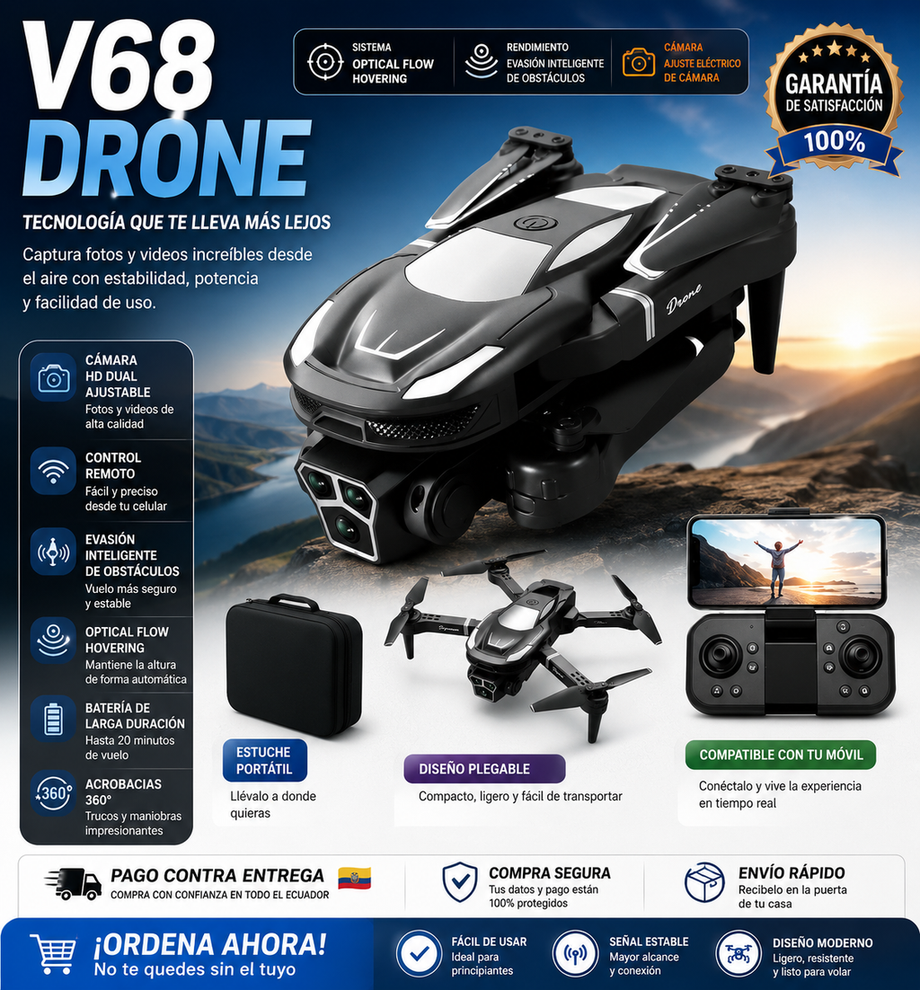 [OFERTA] - Dron E99 Max Sky Vision 4K + DOBLE BATERÍA + CONTROL PANTALLA CELULAR